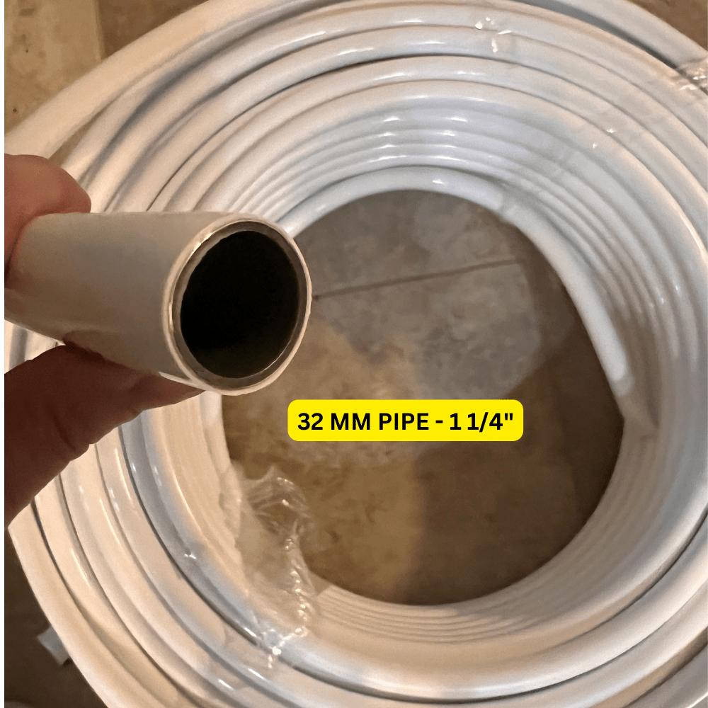 32mm heavy-duty bendable pipe for large freestanding giant flower stems showing cross-section thickness