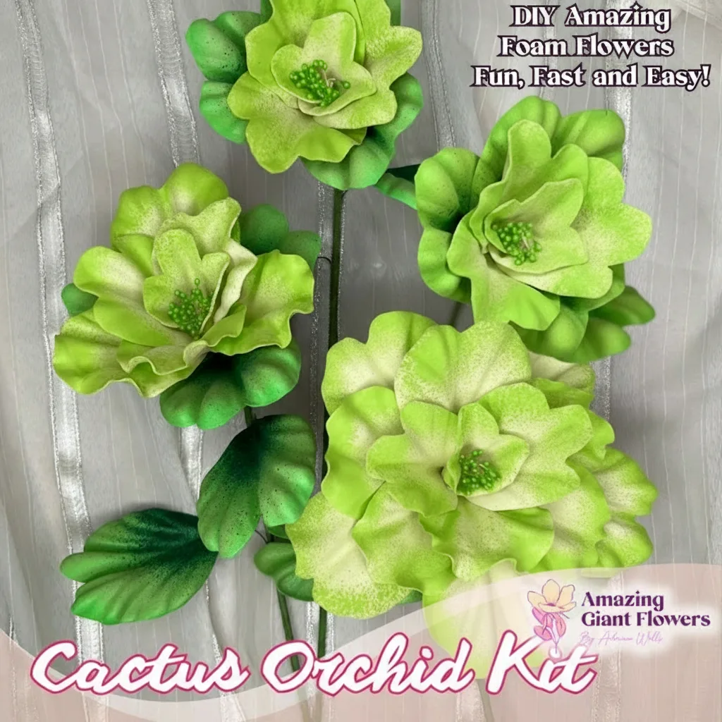 Real Touch Star of Bethlehem Foam Flower Kit — Large Tropical DIY Blooms (Star of Jerusalem) with Golden Pistils, Reusable Mold & Pre-Cut Petals