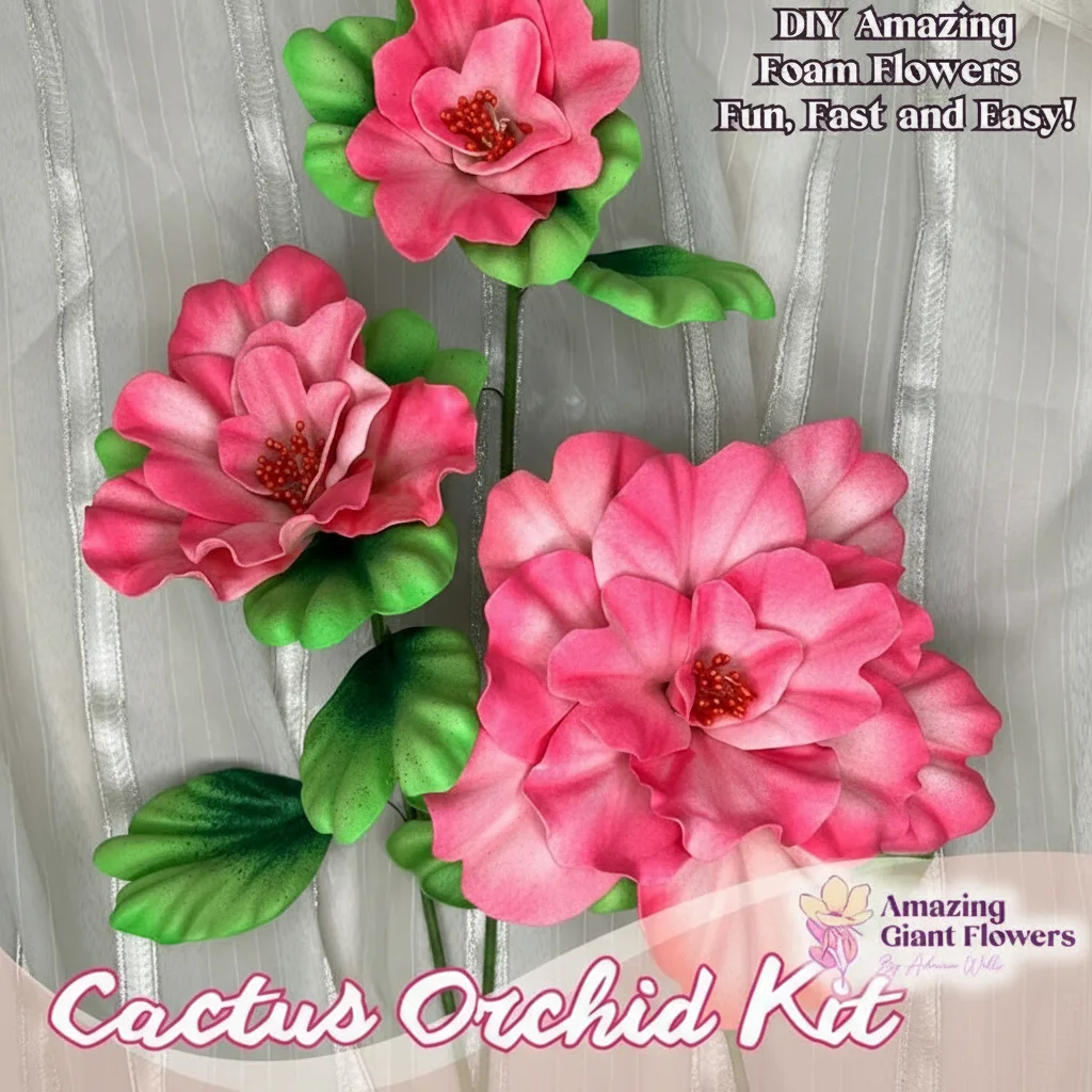 Real Touch Star of Bethlehem Foam Flower Kit — Large Tropical DIY Blooms (Star of Jerusalem) with Golden Pistils, Reusable Mold & Pre-Cut Petals