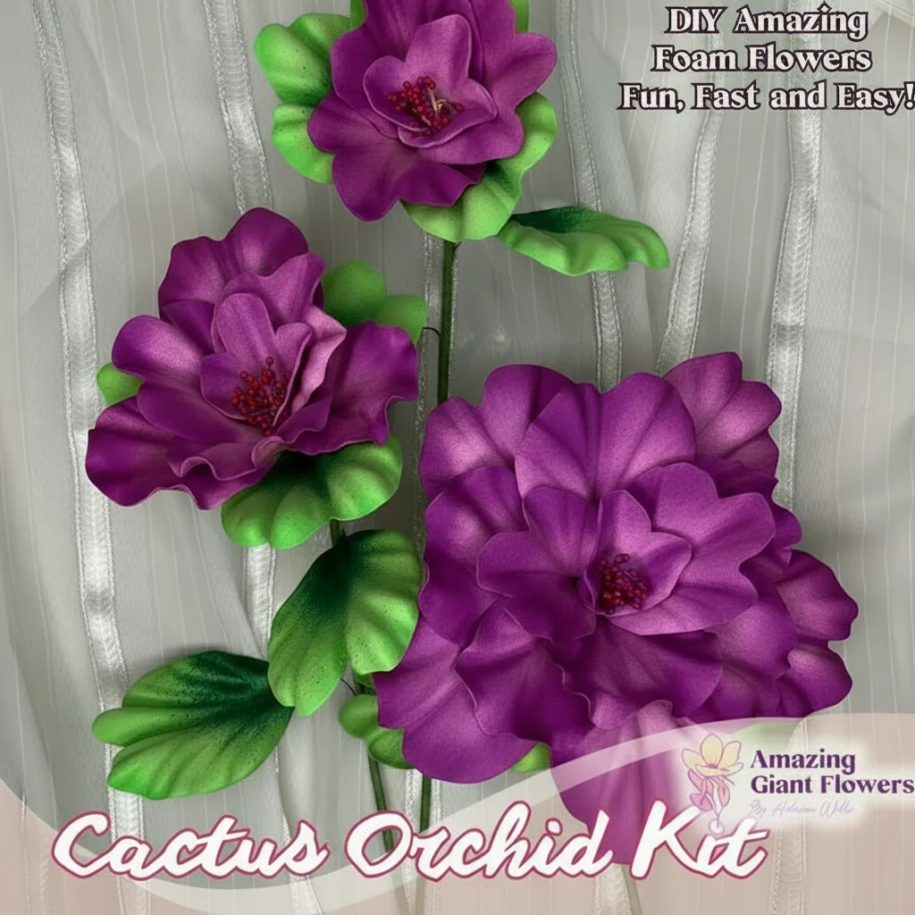 Real Touch Star of Bethlehem Foam Flower Kit — Large Tropical DIY Blooms (Star of Jerusalem) with Golden Pistils, Reusable Mold & Pre-Cut Petals
