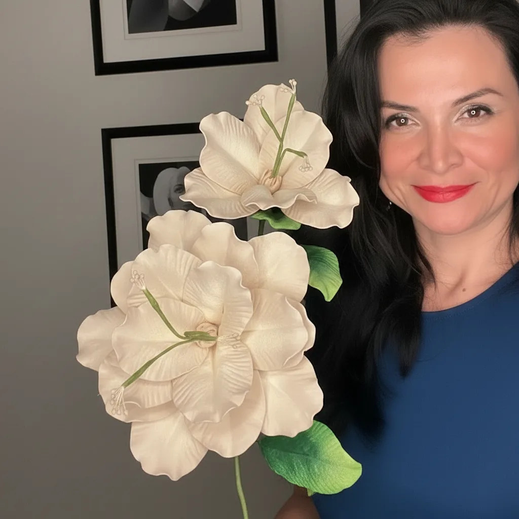 Real Touch Star of Bethlehem Foam Flower Kit — Large Tropical DIY Blooms (Star of Jerusalem) with Golden Pistils, Reusable Mold & Pre-Cut Petals