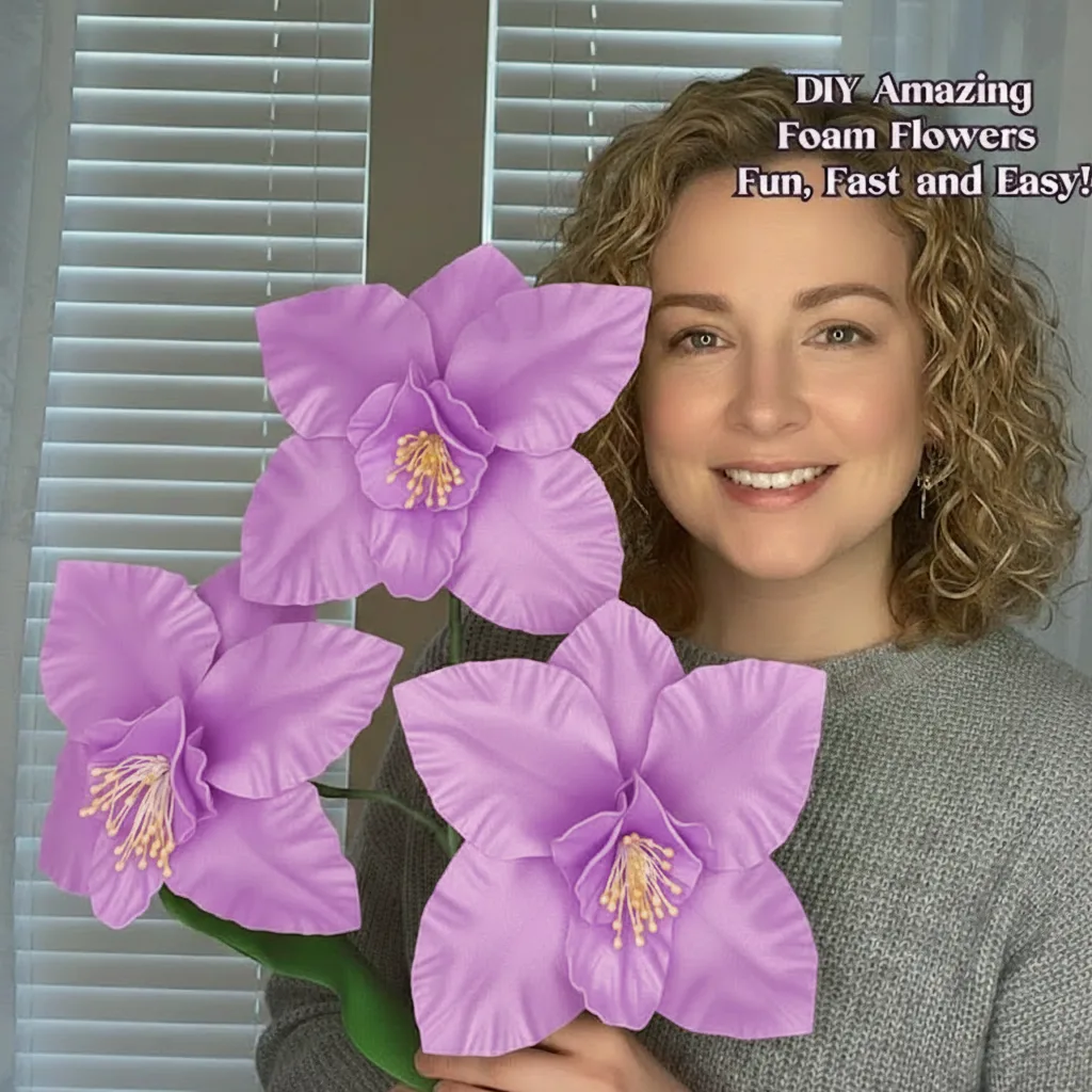 Cattleya Orchid Foam Flower Kit — Realistic DIY with 3D Mold & Pre-Cut Petals