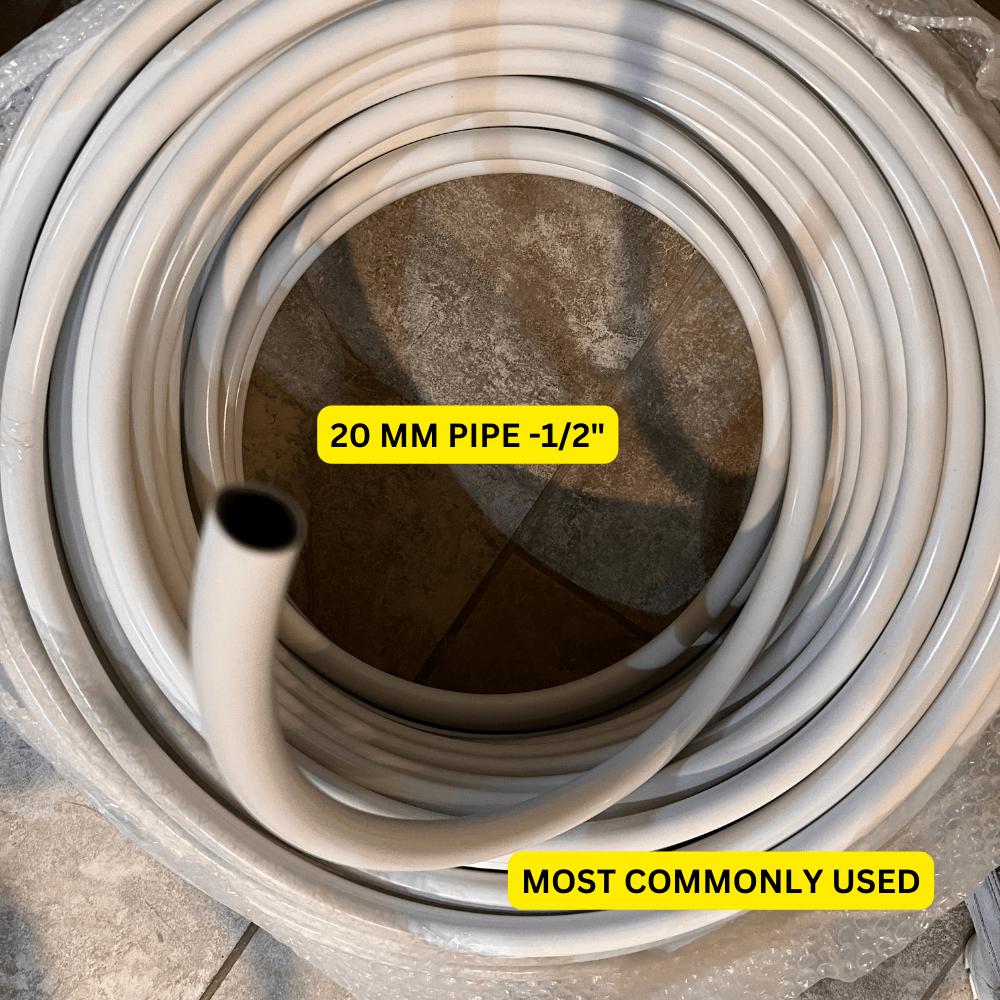 20mm bendable PVC aluminum pipe coil for giant flower stems with label showing most commonly used size