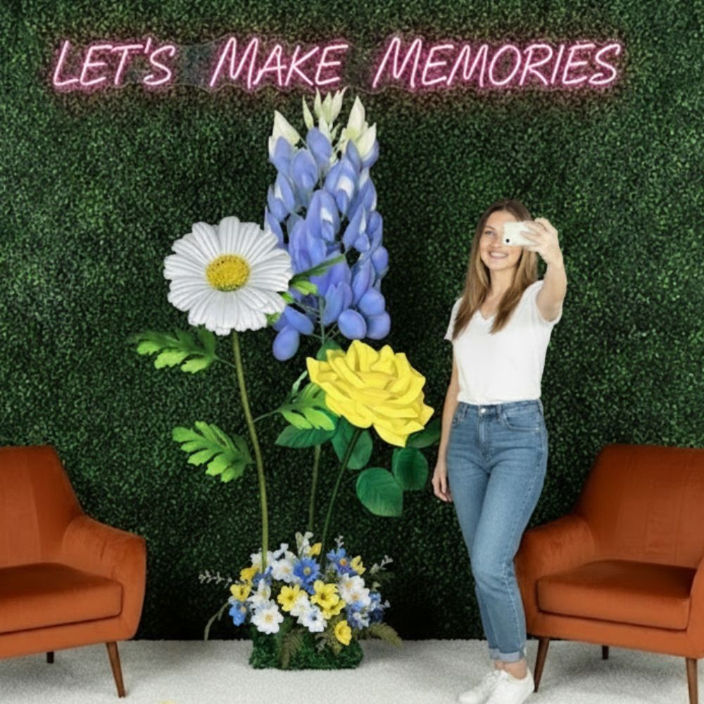 Giant Foam Flower Trio ⭐ BEST SELLER 3-Piece Freestanding Giant Flower Set - Image 3