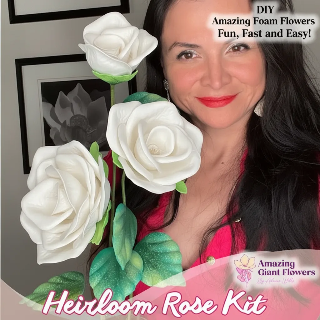 Real Touch Anemone Foam Flower Kit — Large DIY Blooms with Reusable Molds, Pre-Cut Petals, Pistils & Leaves