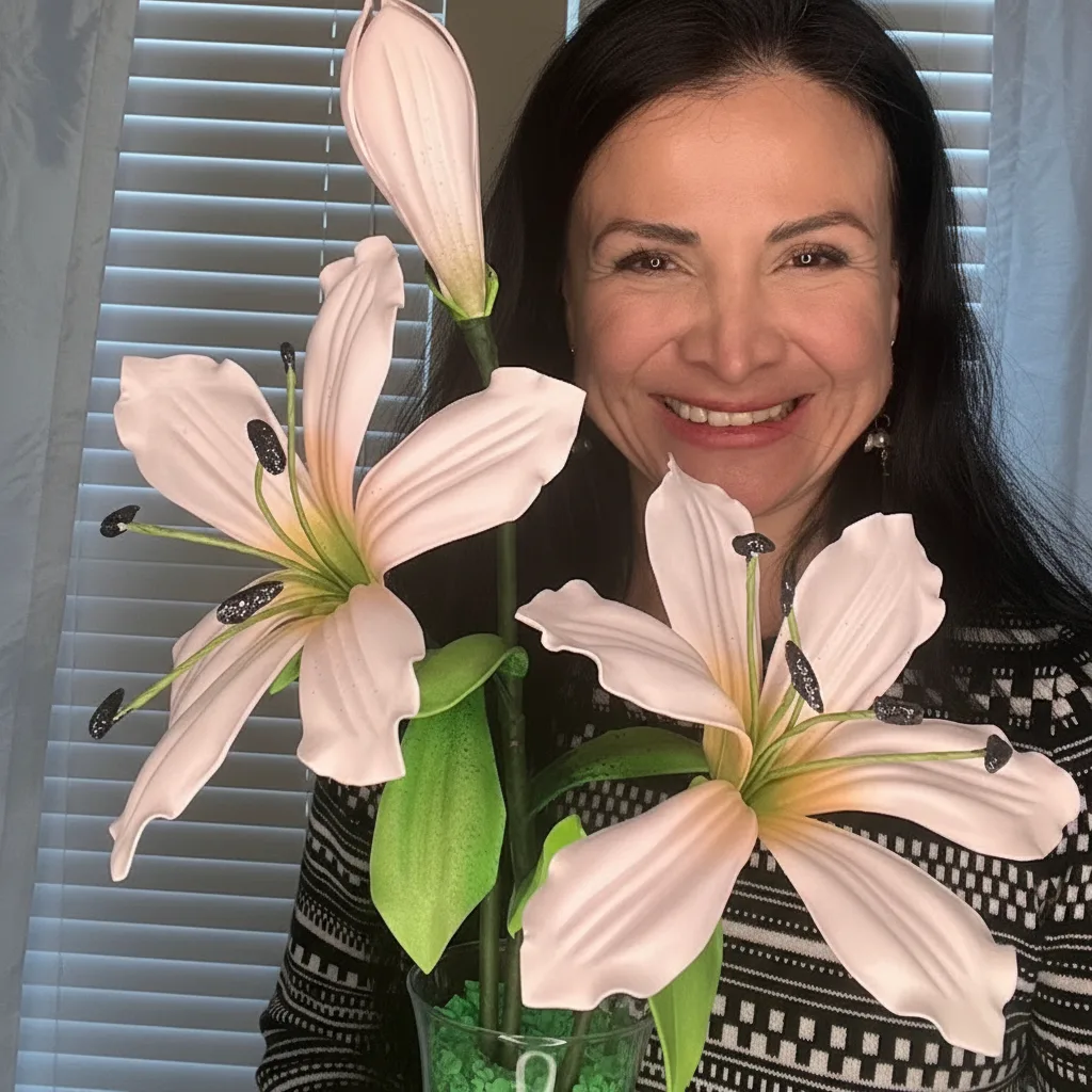 Real Touch Star of Bethlehem Foam Flower Kit — Large Tropical DIY Blooms (Star of Jerusalem) with Golden Pistils, Reusable Mold & Pre-Cut Petals