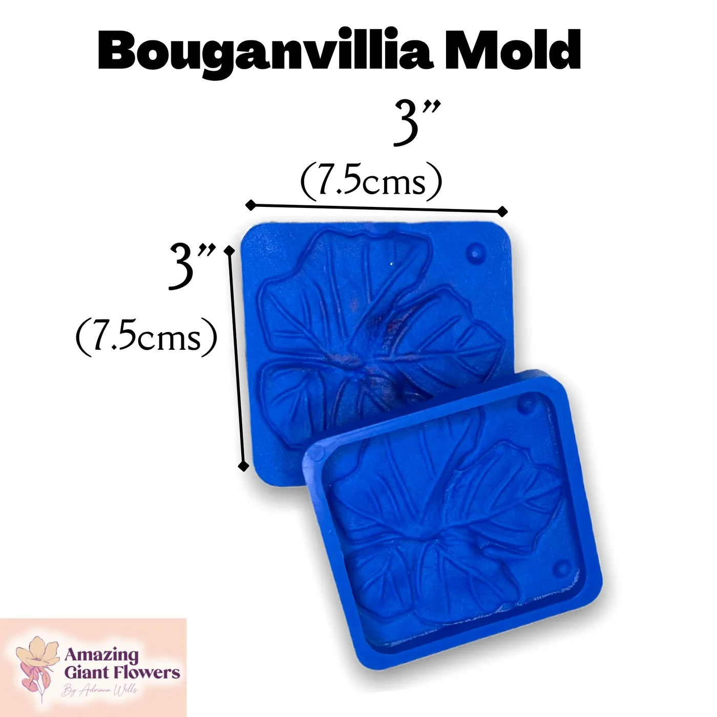 Bougainvillea Flower Mold — double-sided foam flower mold and gumpaste veiner for making realistic life-size bougainvillea blooms, 3" x 3"