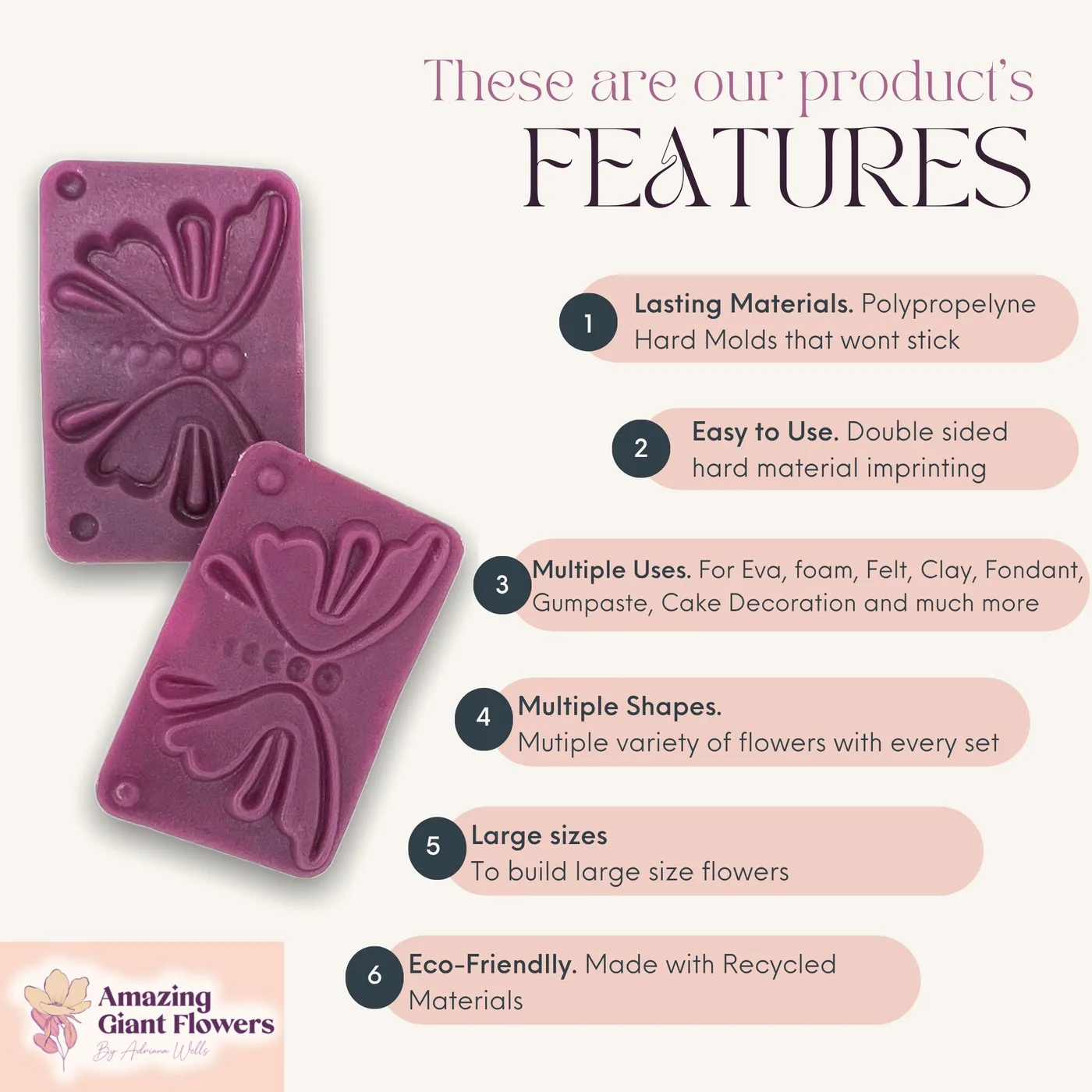 Butterfly flower shaped with the Butterfly Mold — realistic life-size foam flower result