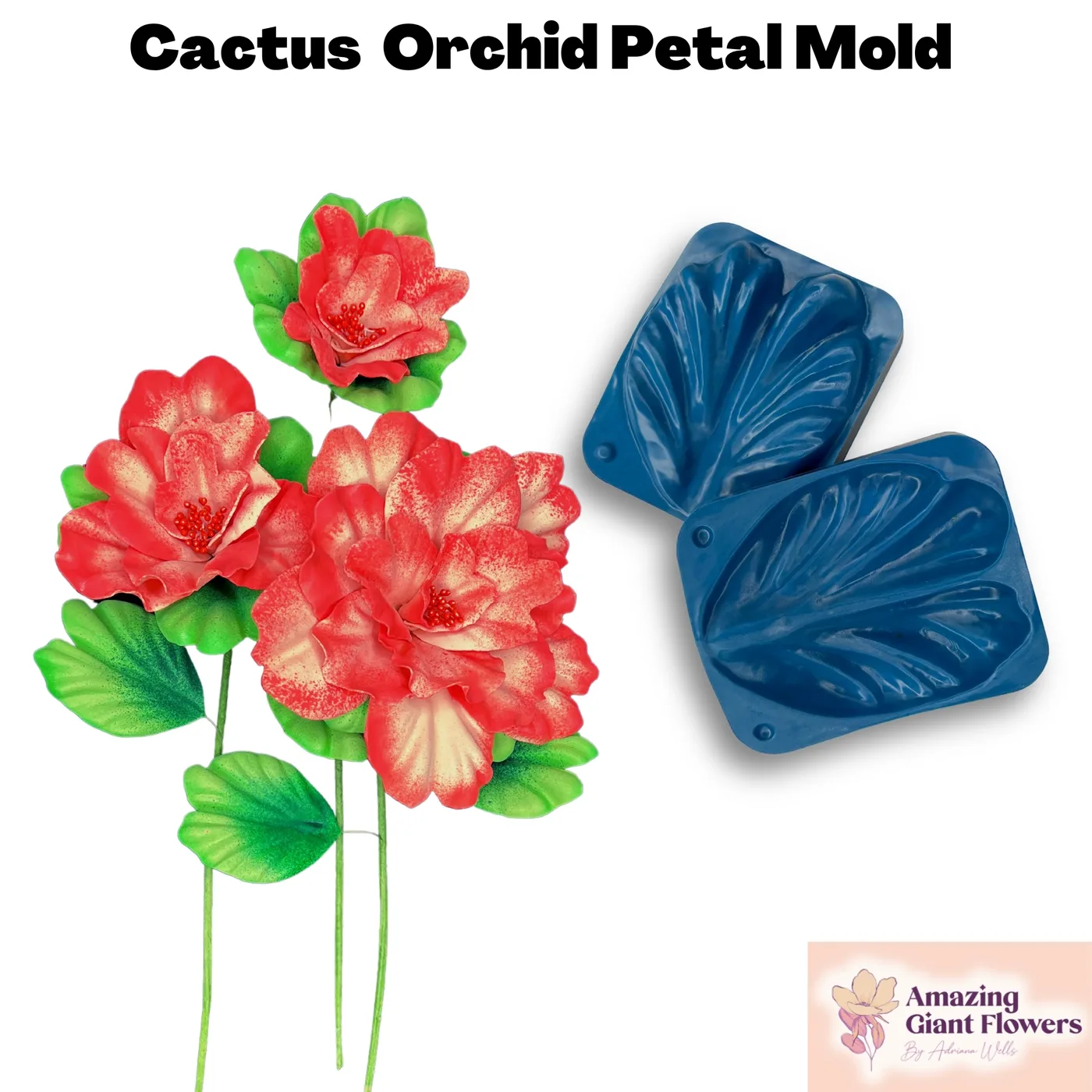 Cactus Orchid Petal shaped with the Cactus Orchid Petal Mold — realistic life-size foam flower result