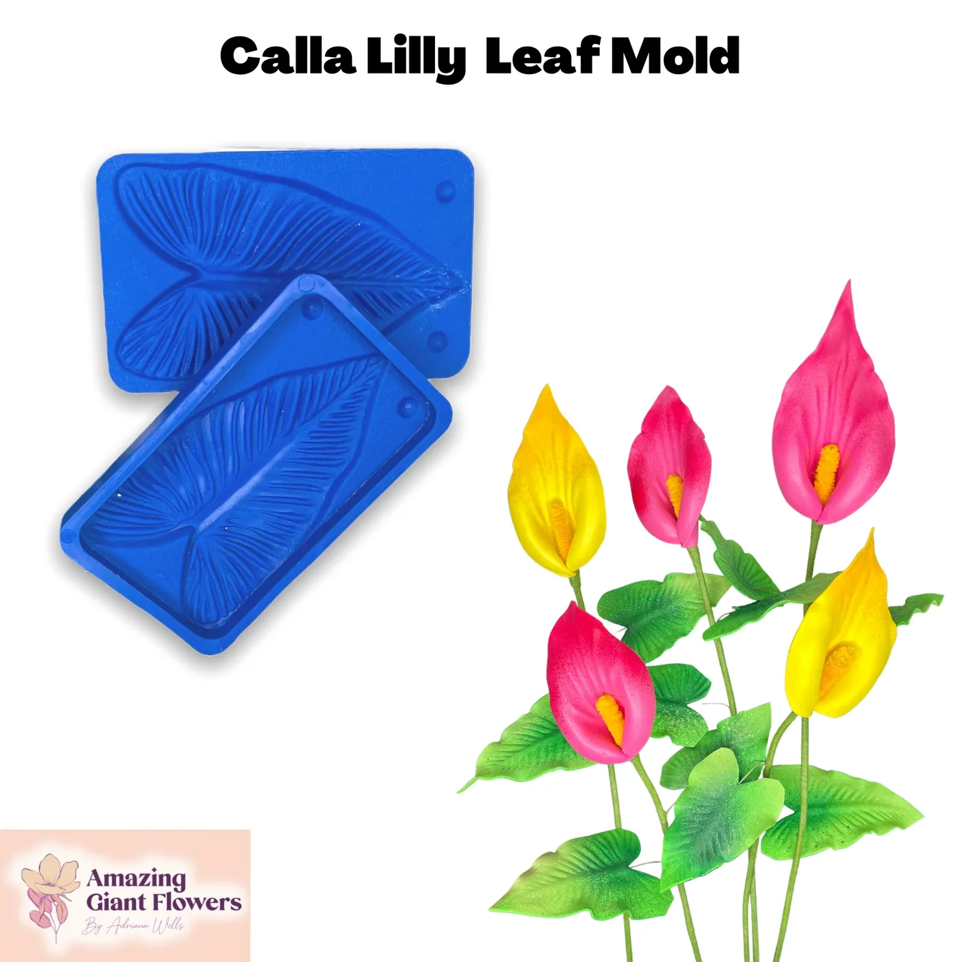Calla Lily Leaf shaped with the Calla Lily Leaf Mold — realistic life-size foam flower result