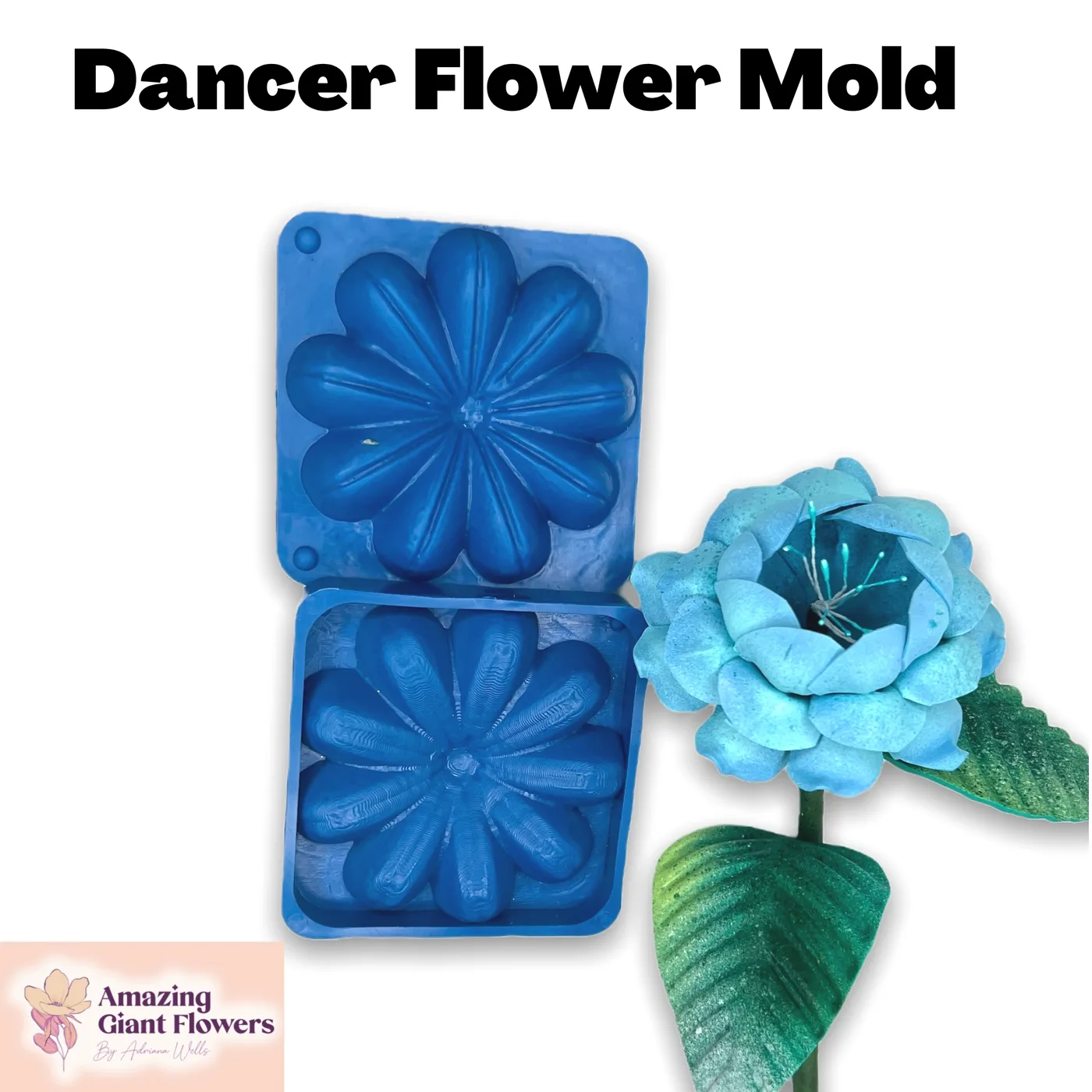 Dancer Flower shaped with the Dancer Flower Mold — realistic life-size foam flower result