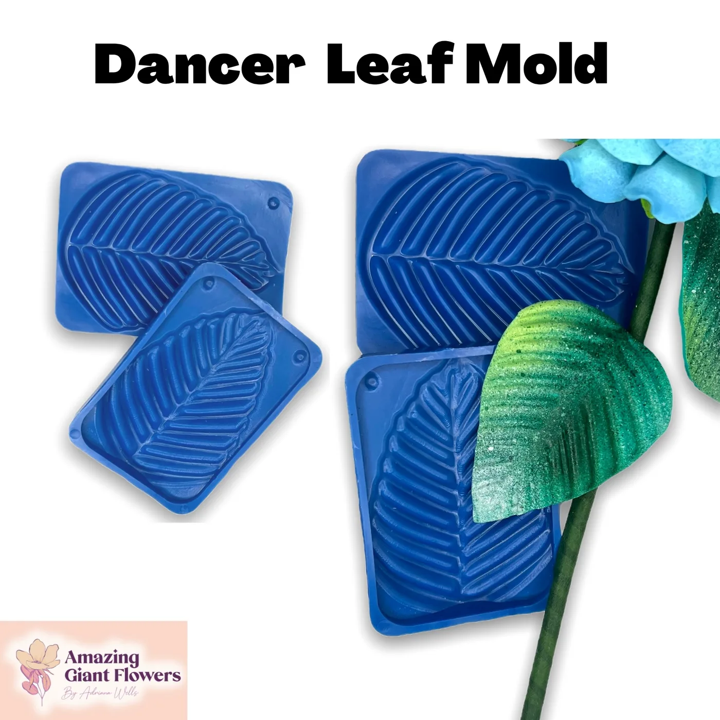 Dancer Leaf shaped with the Dancer Leaf Mold — realistic life-size foam flower result