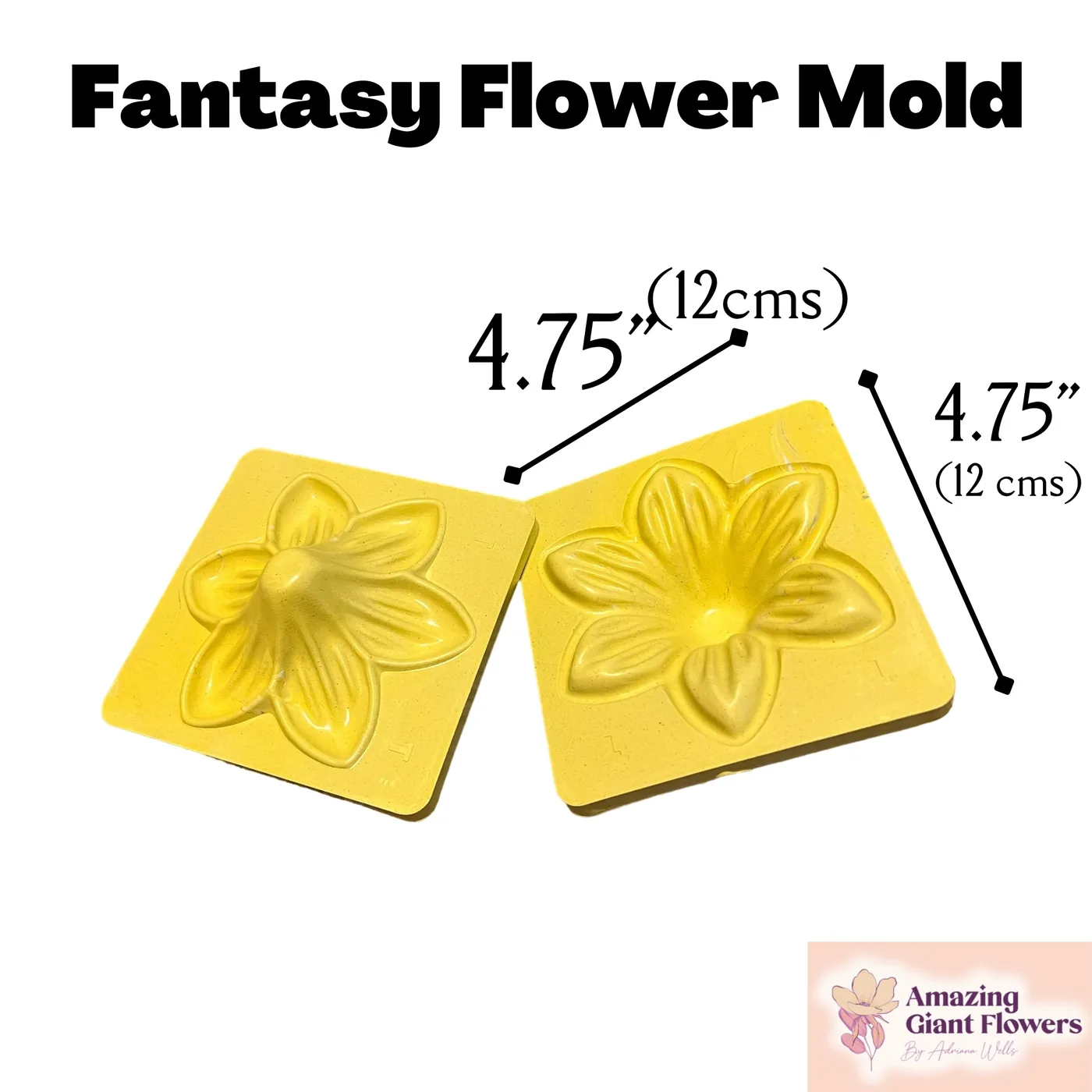 Fantasy Flower Mold — double-sided foam flower mold and gumpaste veiner for making realistic life-size fantasy blooms, 4.75" x 4.75"
