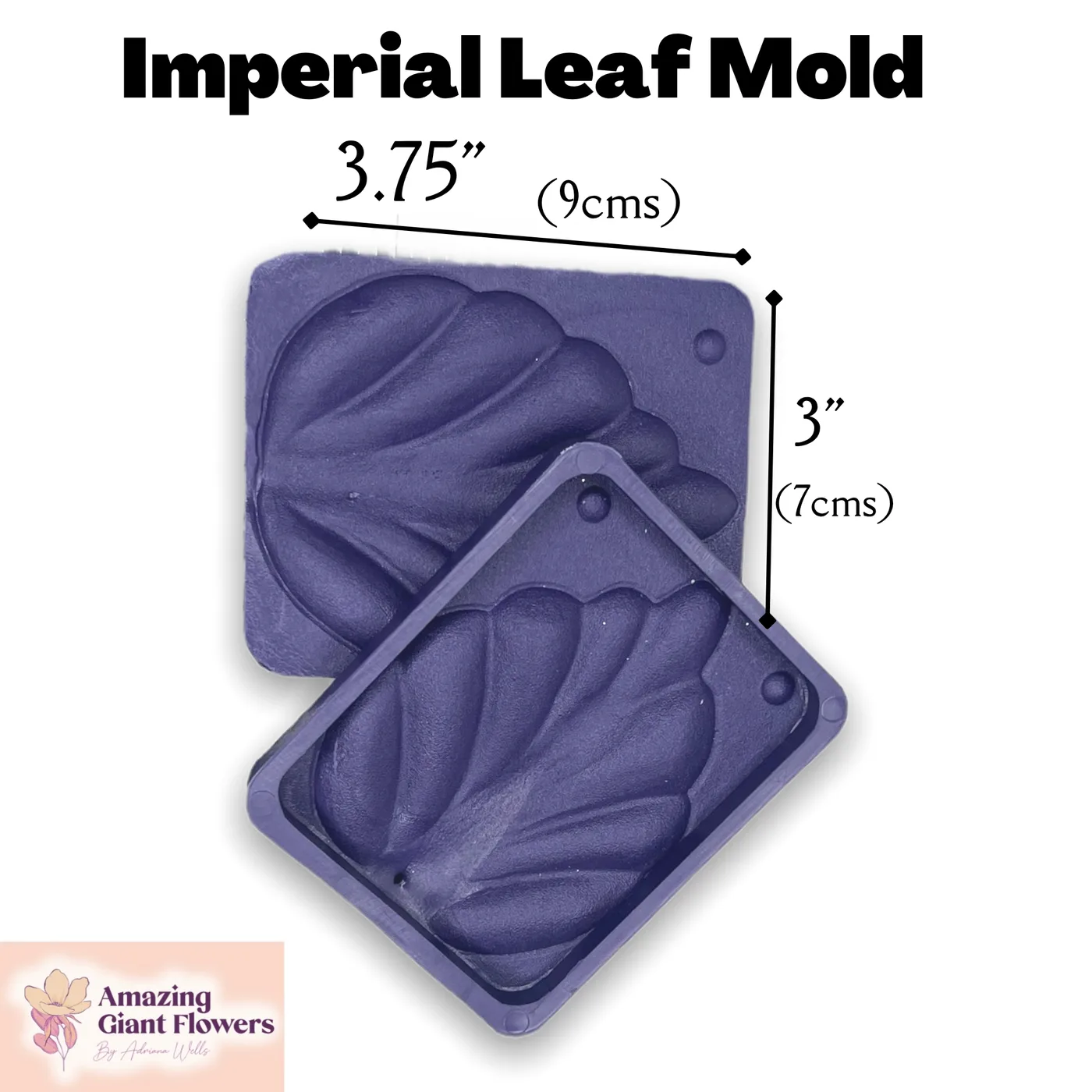 Imperial Rose Leaf Mold — double-sided foam flower mold and gumpaste veiner for making realistic life-size imperial rose leaves, 3.75" x 3"