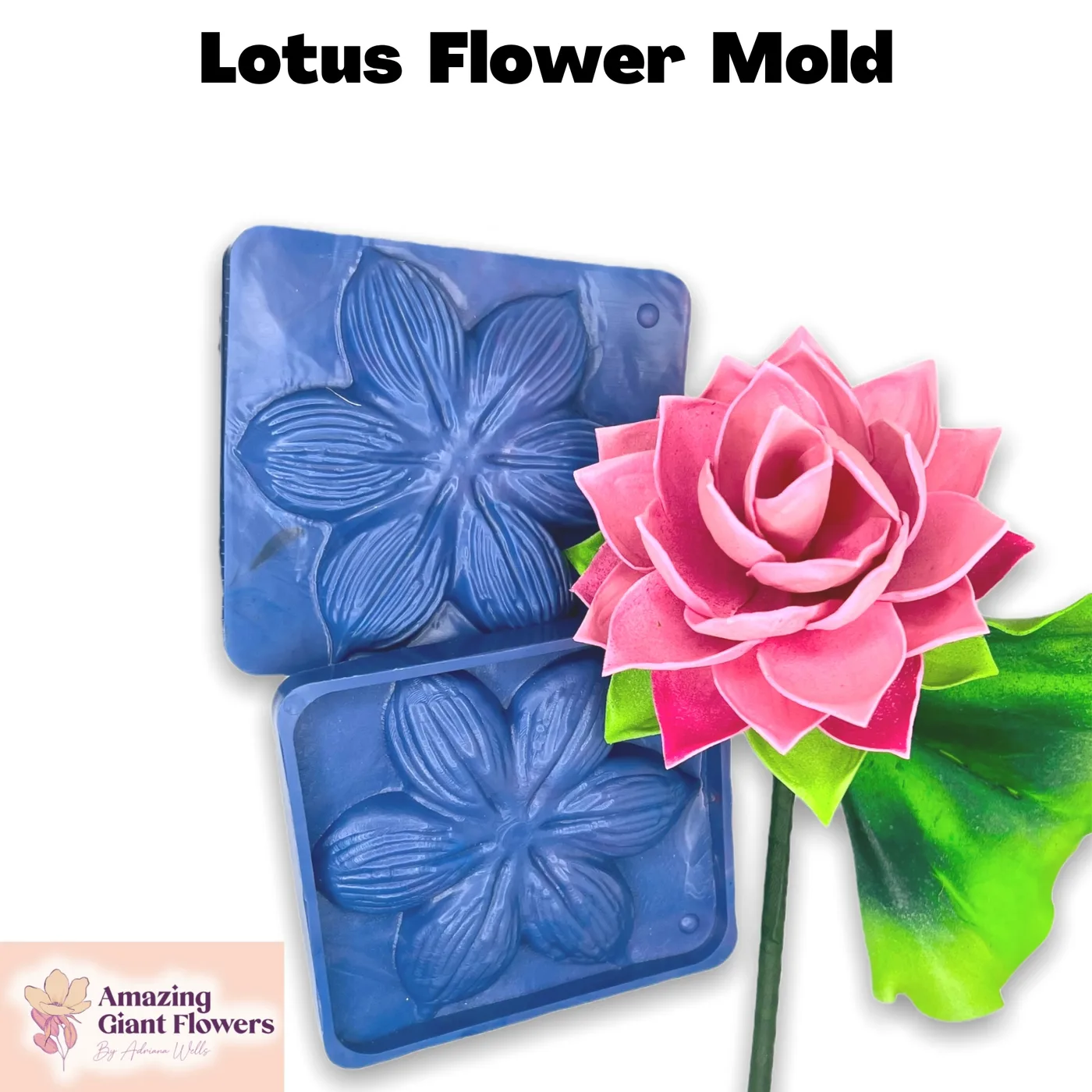 Lotus Flower shaped with the Lotus Flower Mold — realistic life-size foam flower result