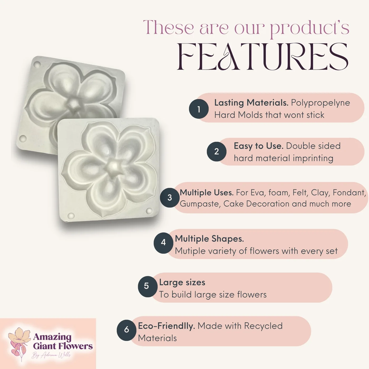 Luxury Rose Flower shaped with the Luxury Rose Flower Mold — realistic life-size foam flower result