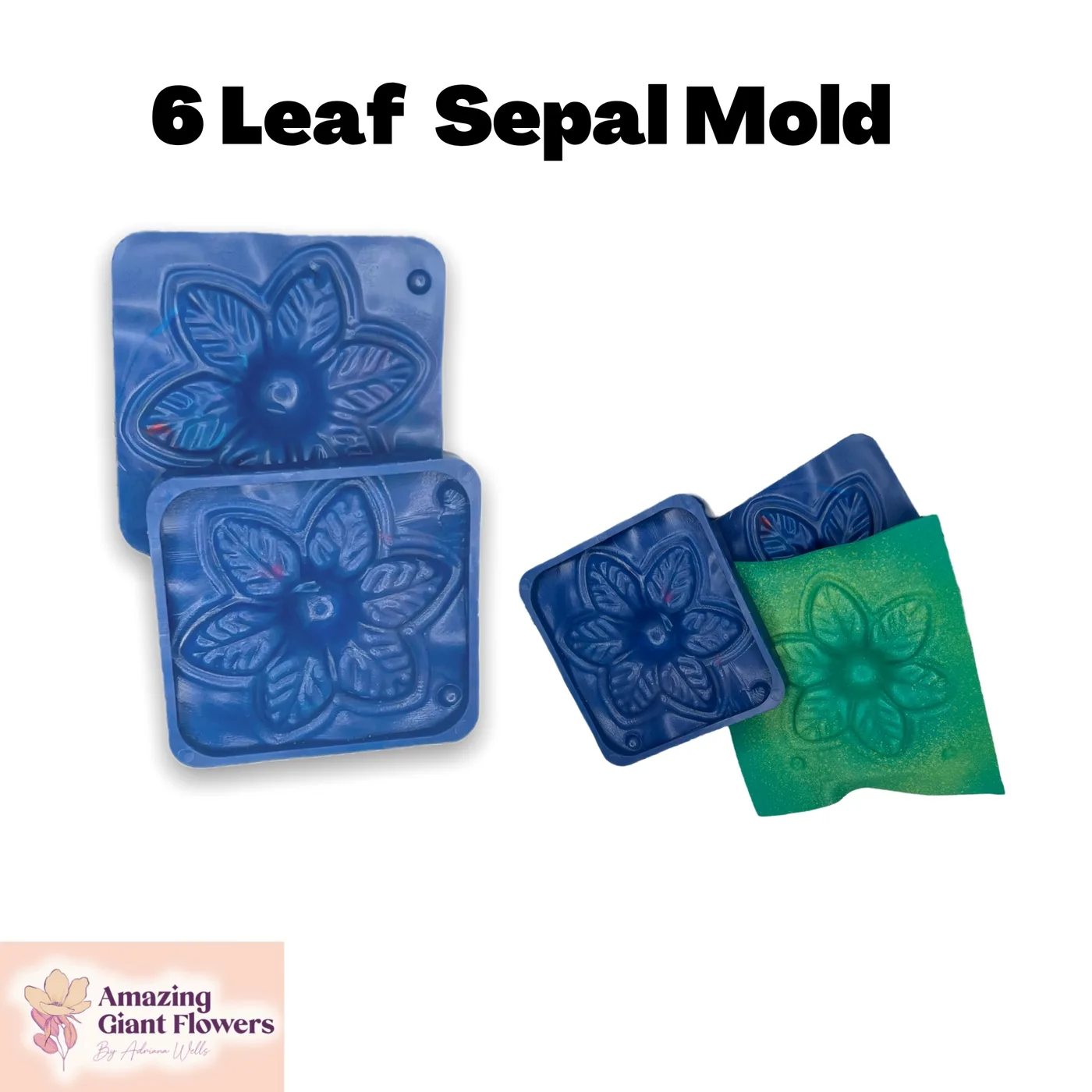 6-Leaf Sepal Sepal shaped with the 6-Leaf Sepal Mold — realistic life-size foam flower result