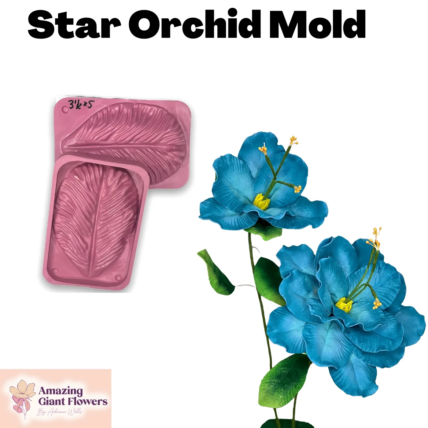 Star Orchid Flower shaped with the Star Orchid Flower Mold — realistic life-size foam flower result