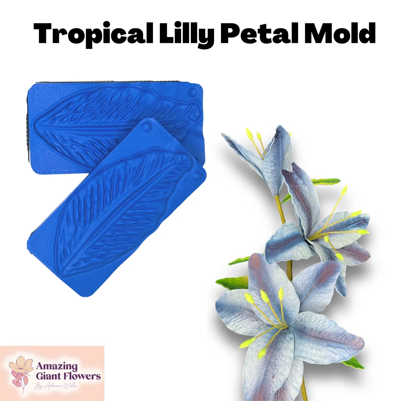 Tropical Lily Petal shaped with the Tropical Lily Petal Mold — realistic life-size foam flower result