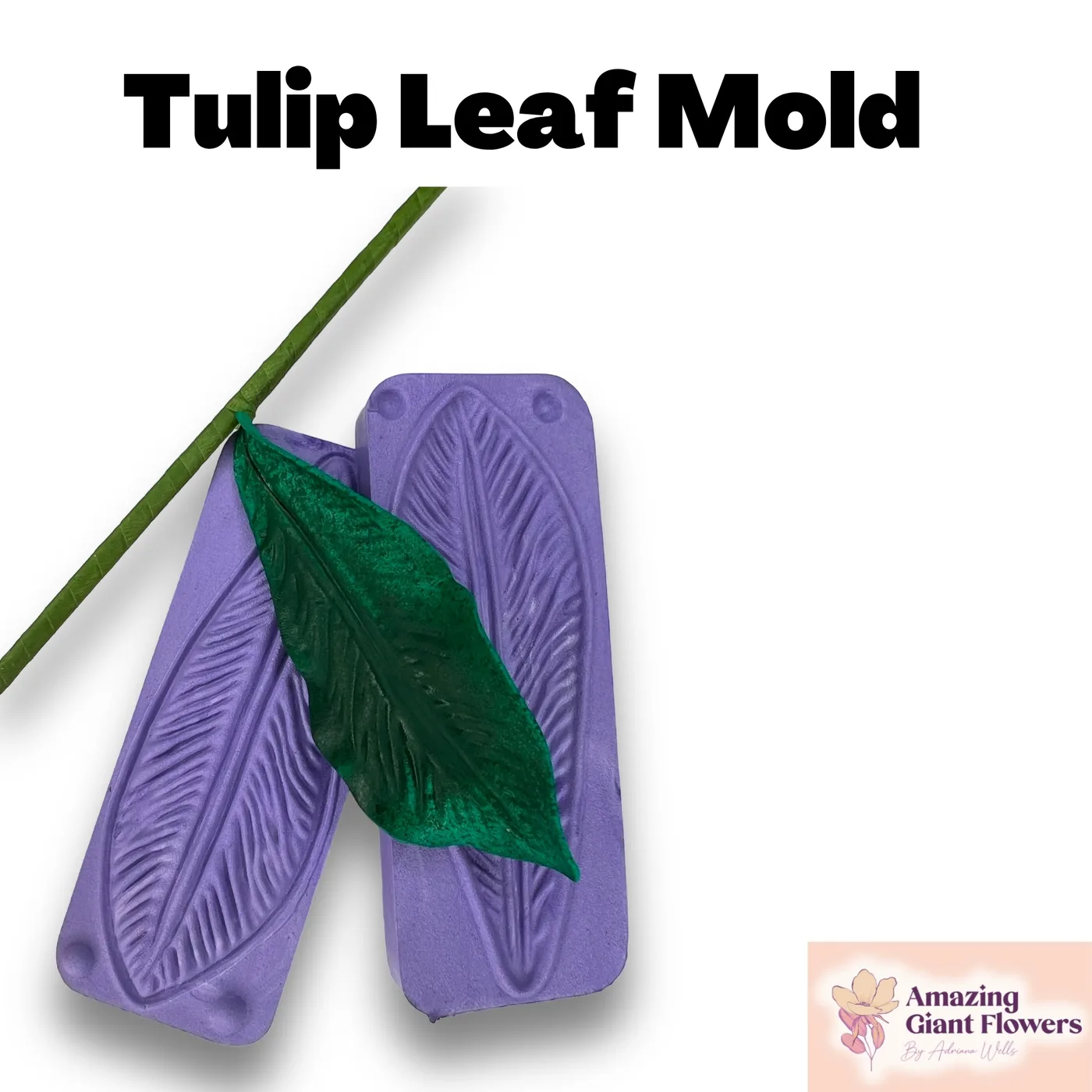 Tulip Leaf shaped with the Tulip Leaf Mold — realistic life-size foam flower result