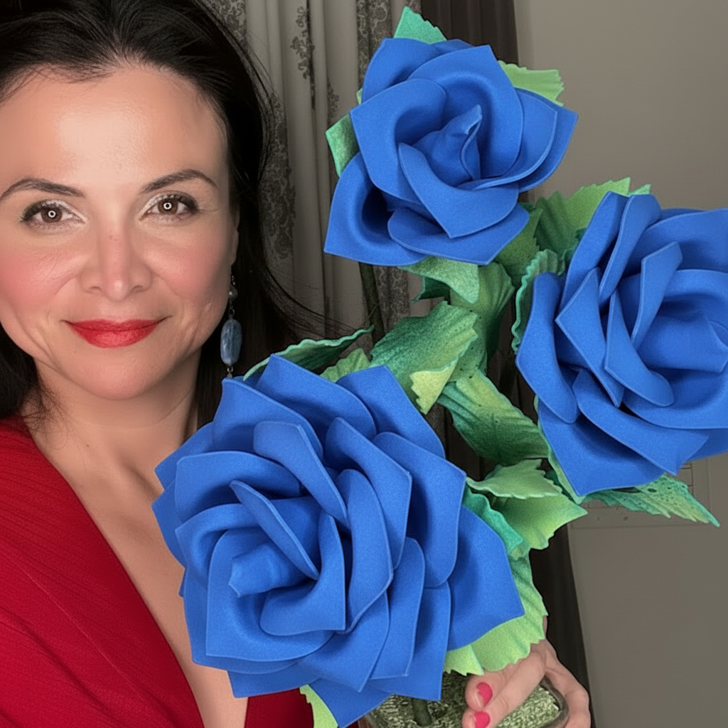 Real Touch Rose Foam Flower Kit — Realistic DIY Roses with 6" Double-Sided Mold & Pre-Cut Petals - Image 4