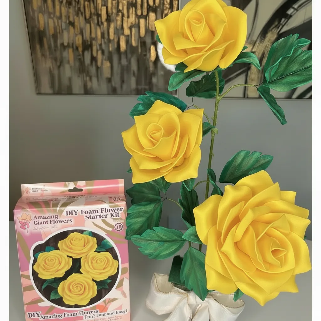 Real Touch Star of Bethlehem Foam Flower Kit — Large Tropical DIY Blooms (Star of Jerusalem) with Golden Pistils, Reusable Mold & Pre-Cut Petals