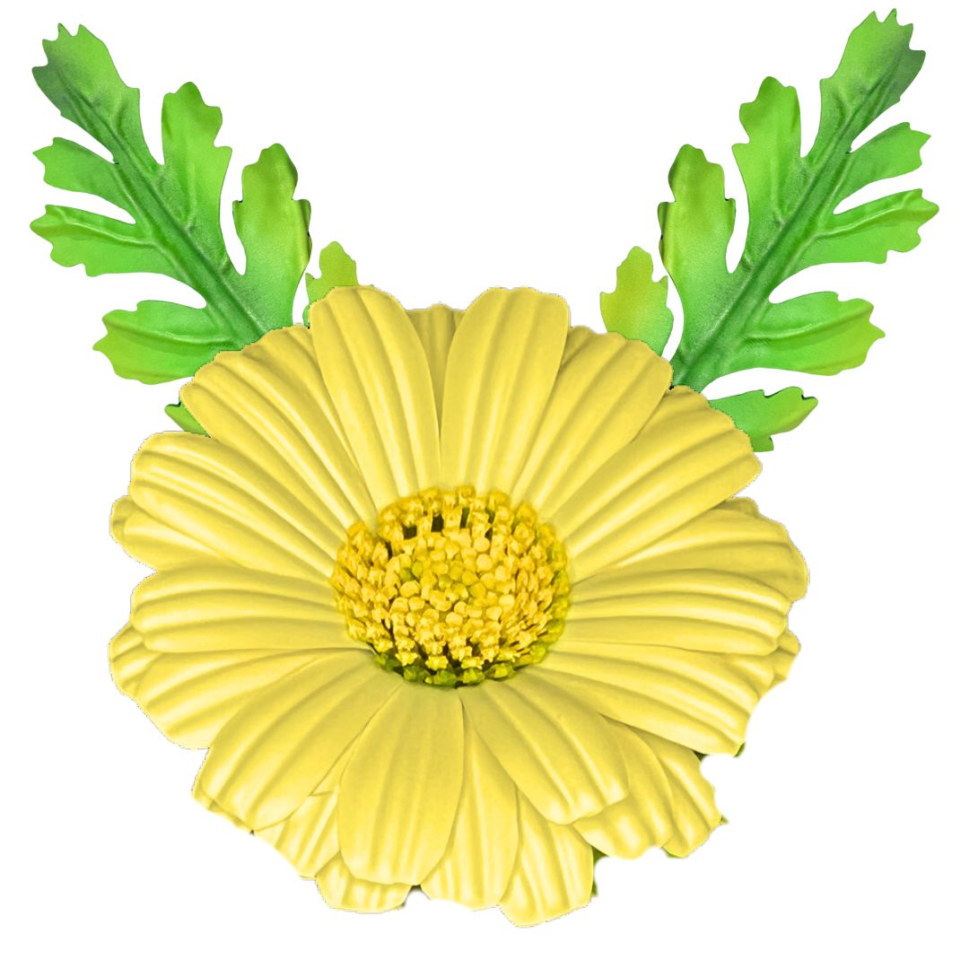 Yellow daisy wall statement flower kit with bright petals and green center for cheerful wall-mounted decor