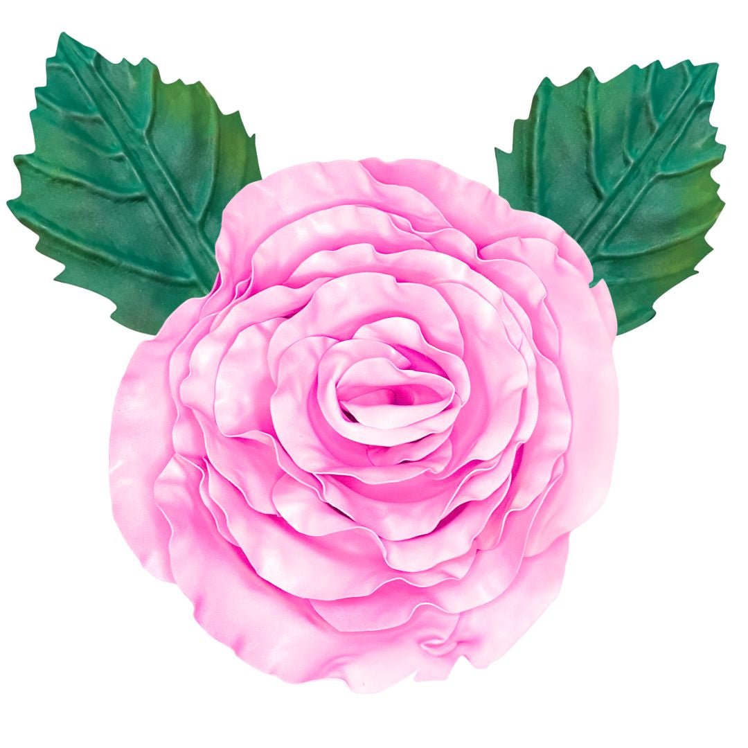 Pink old garden rose wall statement flower kit with dense spiral petals for elegant wall decoration