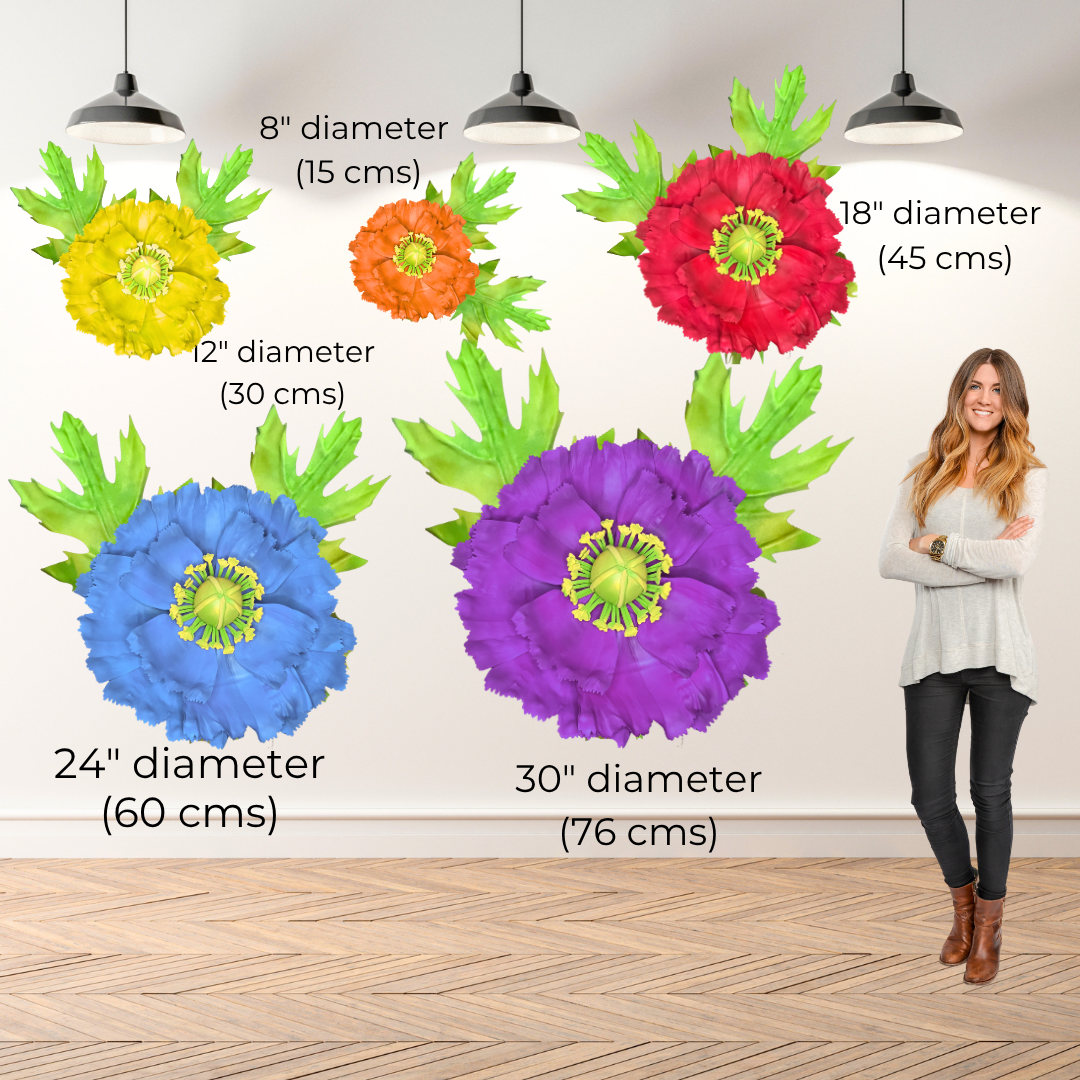 DIY Poppy Wall Flower Statement Kit - Bloom & Shape - Image 2