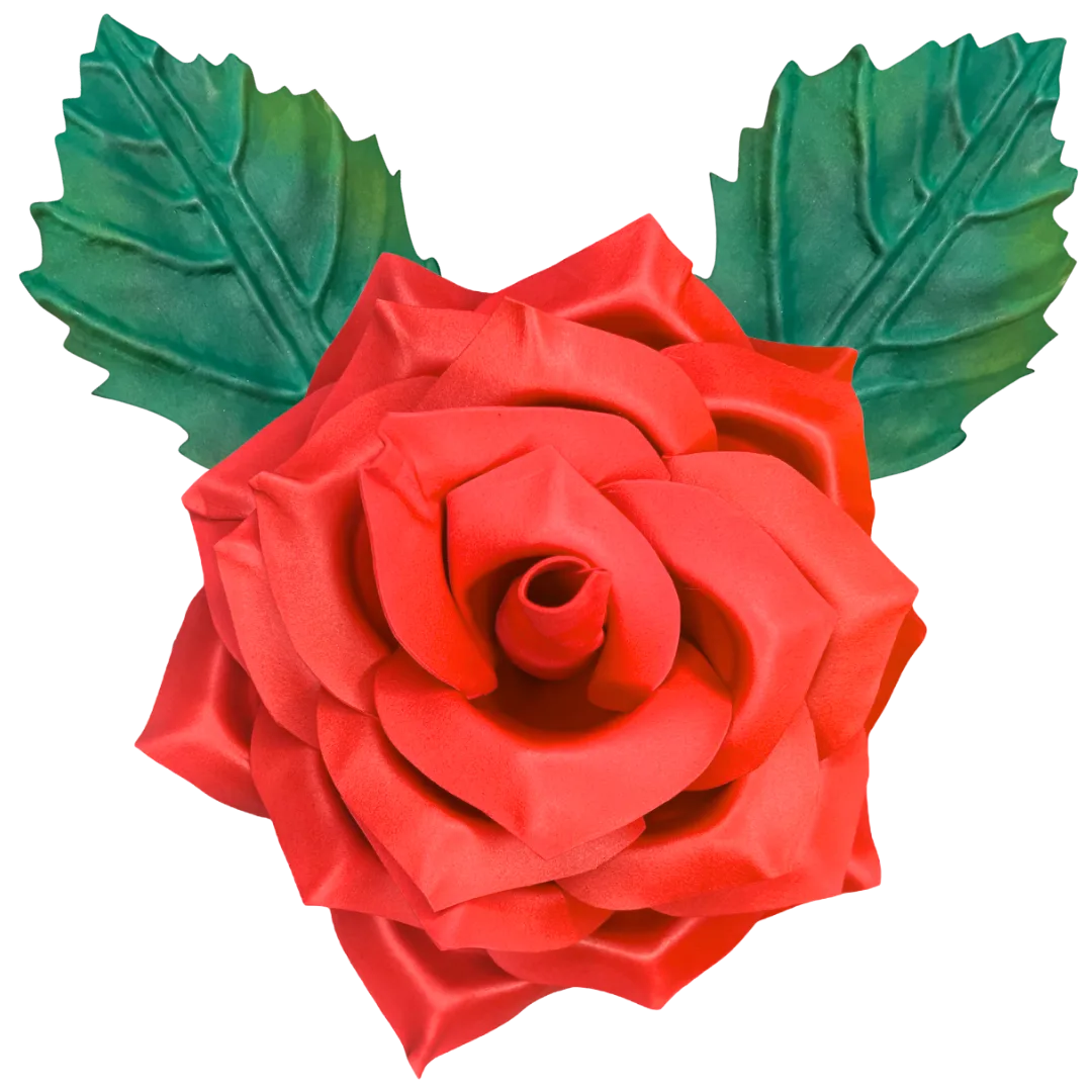 Blush pink classic rose wall statement flower kit showing single large bloom with layered petals for wall mounting