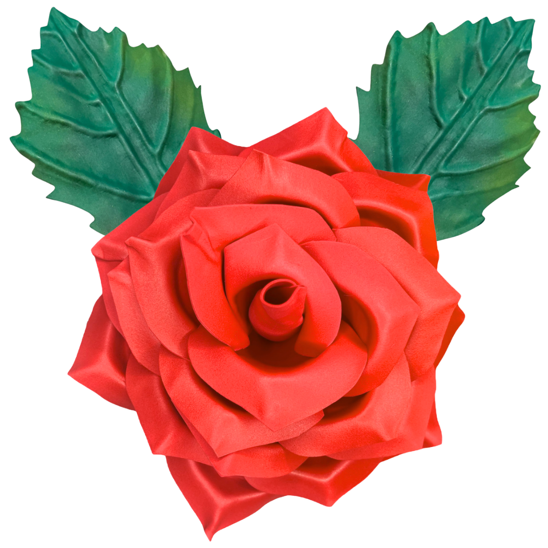 Blush pink classic rose wall statement flower kit showing single large bloom with layered petals for wall mounting