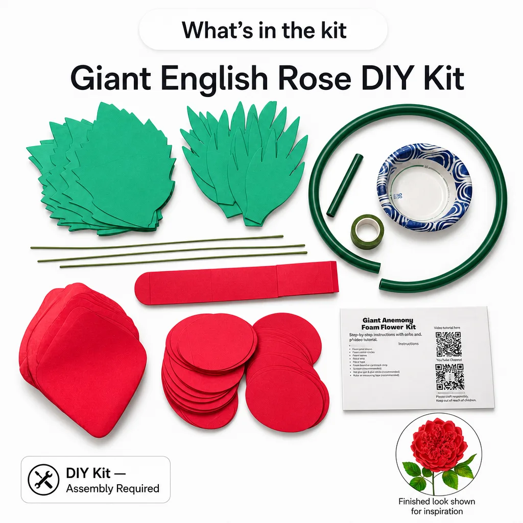 Giant Paper Flower Templates English Rose – No Cutting - Image 3