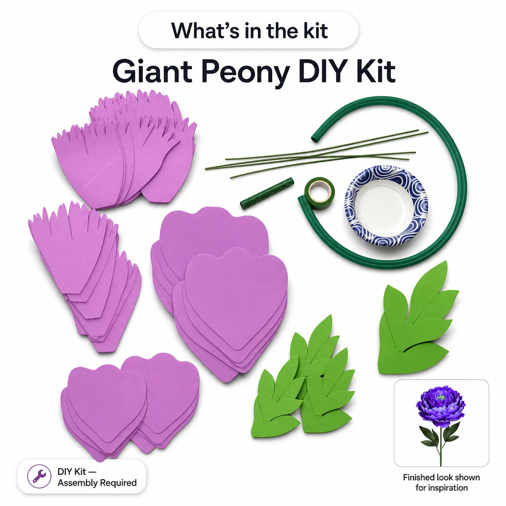 Peony Freestanding Flower Kit — DIY Giant Lush Statement Bloom - Image 3