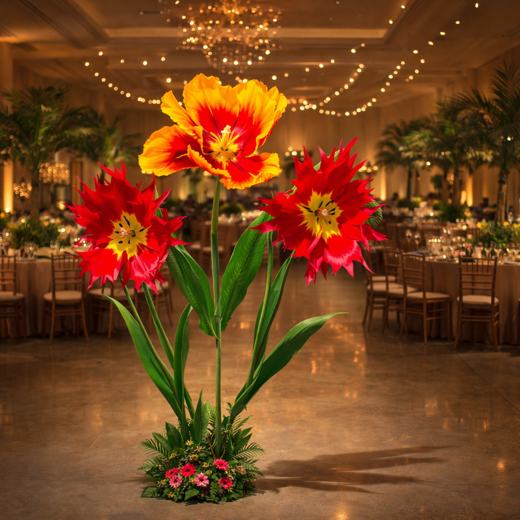 Giant Tropical Flower Arrangement – 6 Ft Tall | 3-24" Bloom kits | Free Base Included - Image 5