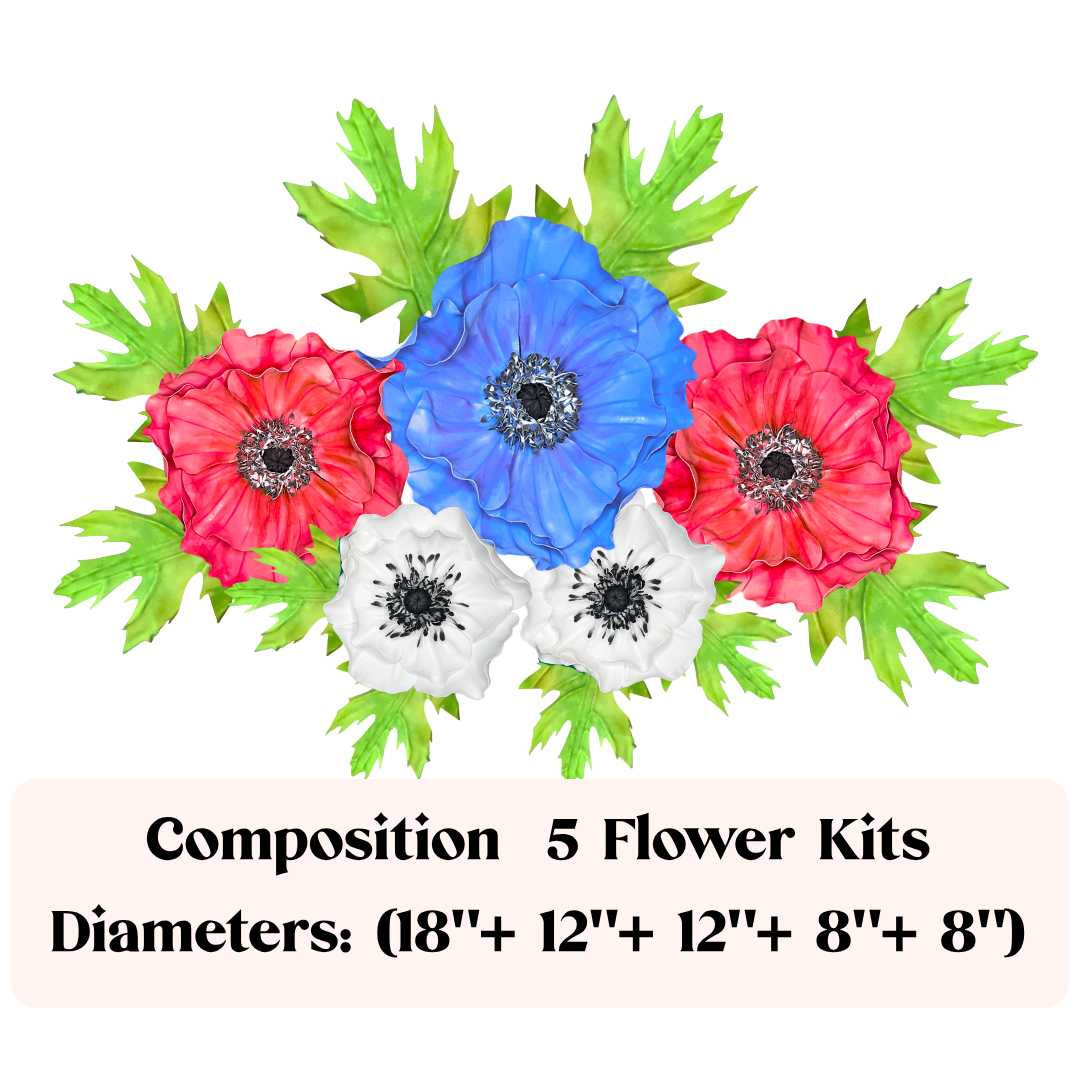 Five wall flower arrangement