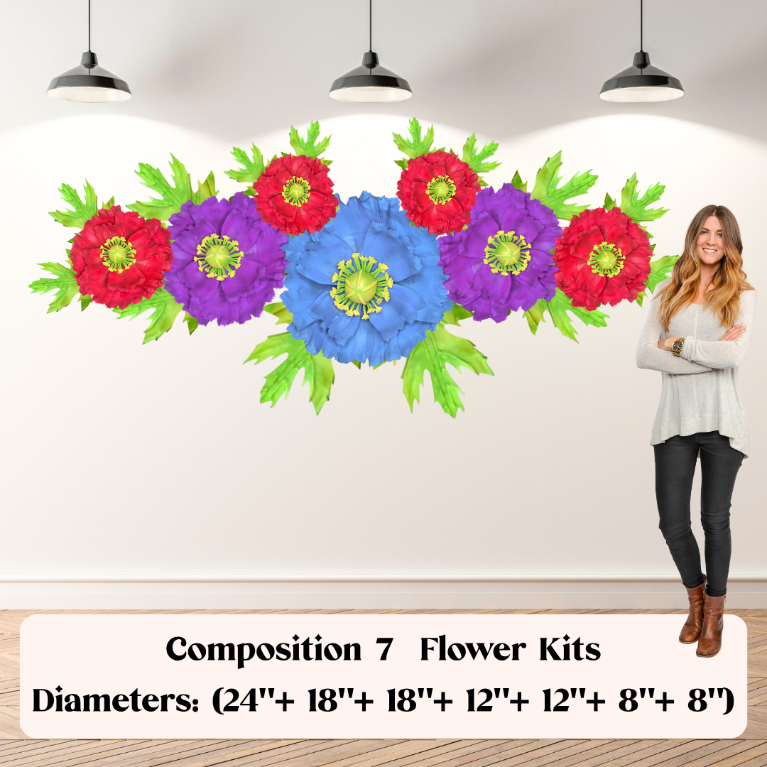 DIY Poppy Wall Flower Statement Kit - Bloom & Shape - Image 5