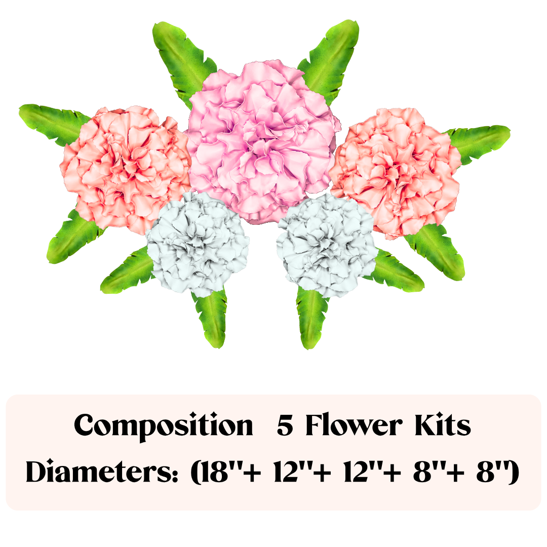 Five wall flower arrangement