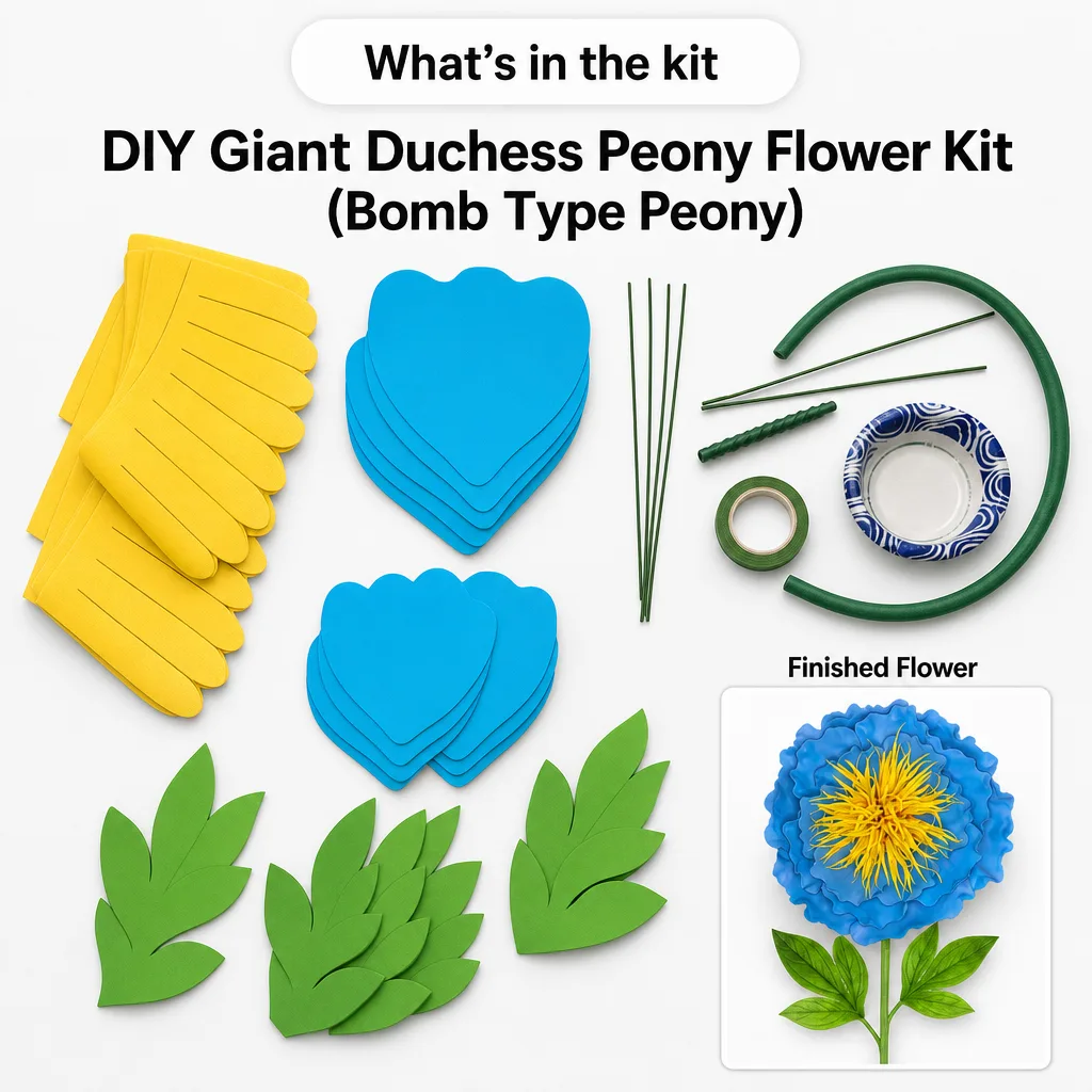 Duchess Peony Giant Flower Kit — DIY Bomb Type Statement Bloom - Image 3