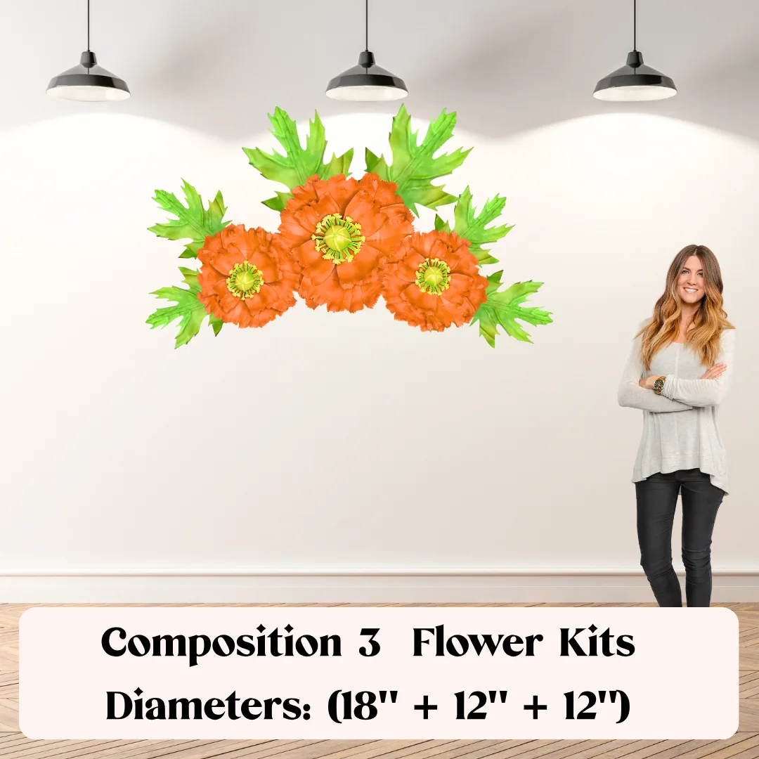 DIY Poppy Wall Flower Statement Kit - Bloom & Shape - Image 8