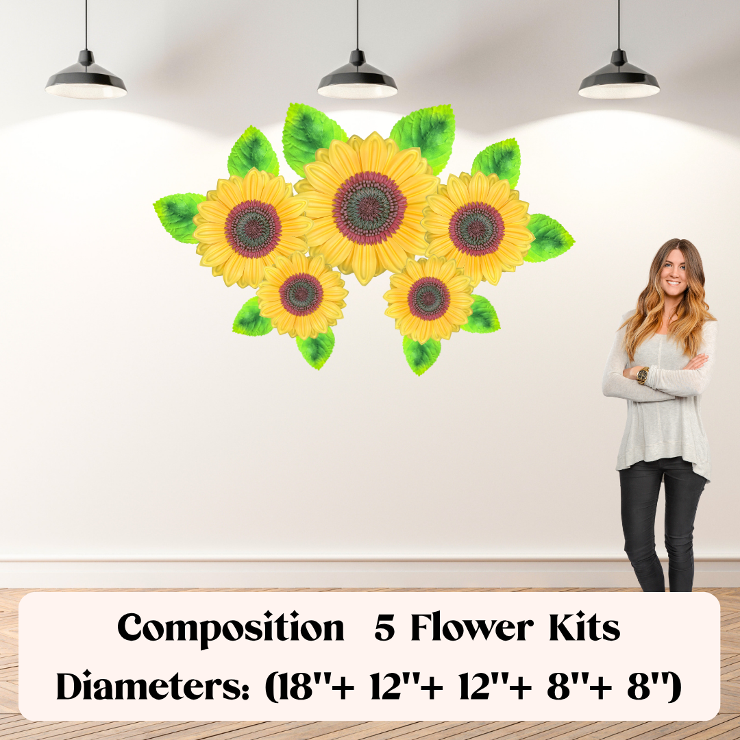 Yellow Sunflower Wall Statement Kit - Bloom & Shape - Image 5