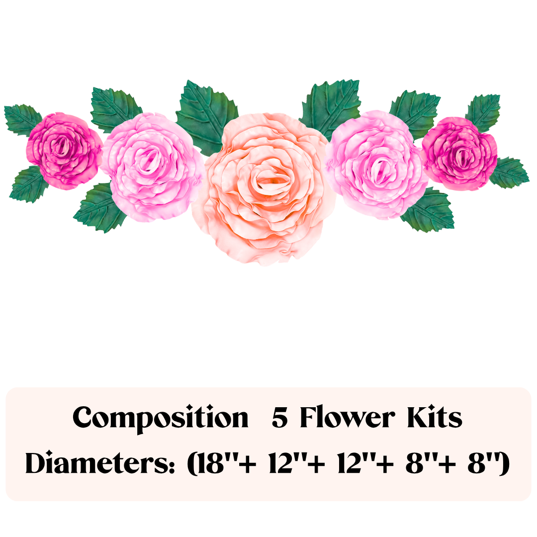 Five wall flower arrangement