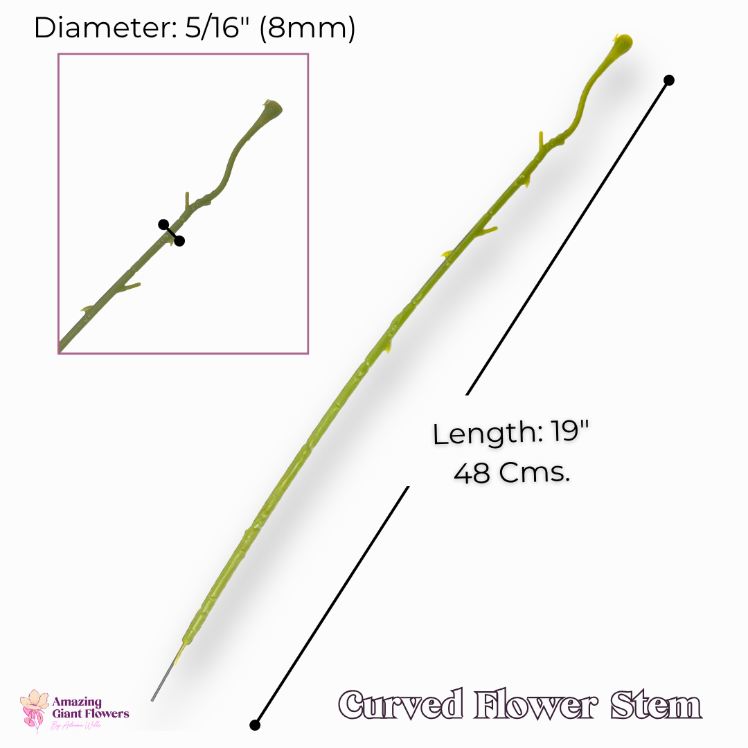 19" Rose Stem for crafting Flowers 8mm thick - Image 2