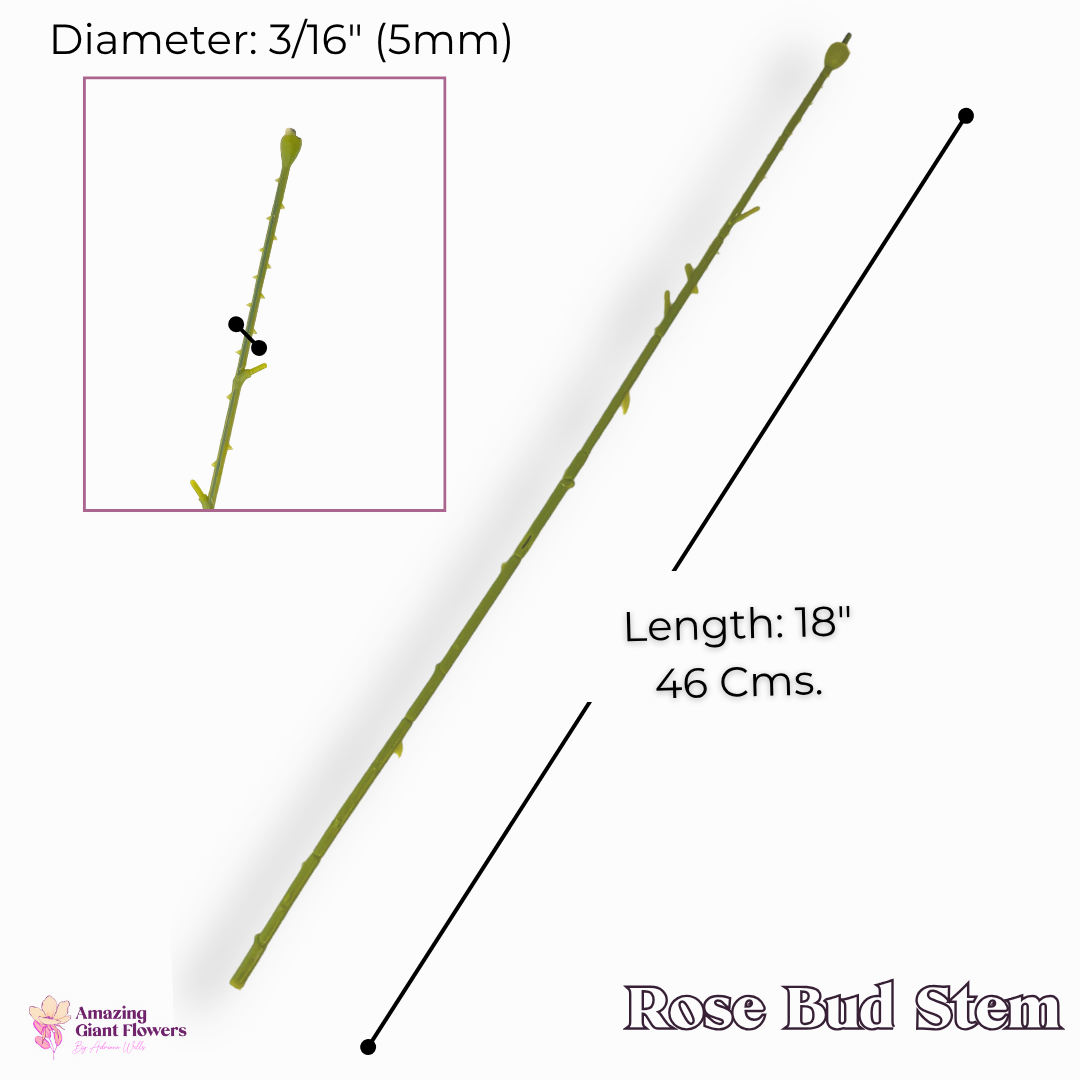 18" Rose Bud Stem- 5mm thick (Pack of 10) - Image 2