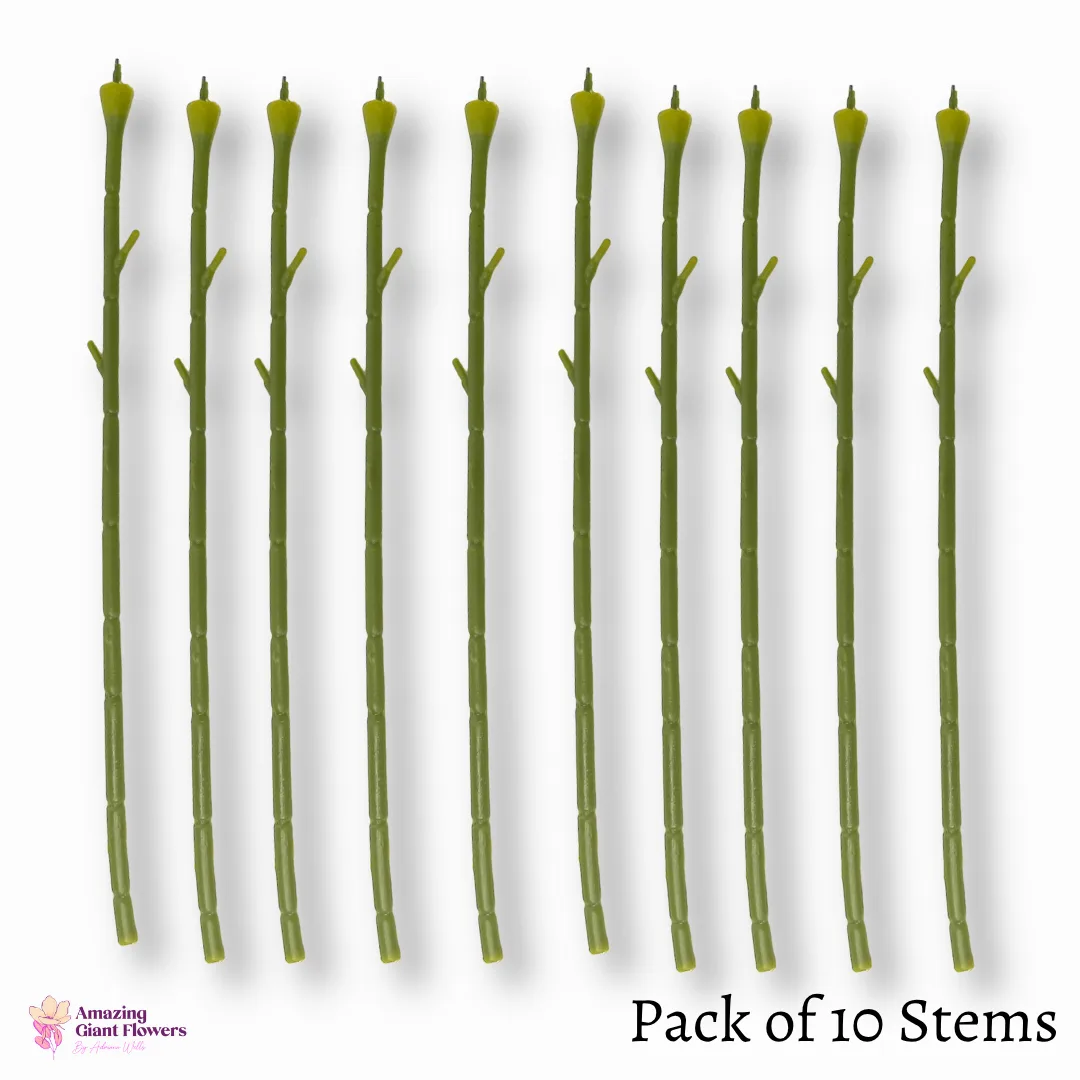 9" Long Short Flower Stem 5mm thick (10 pack)