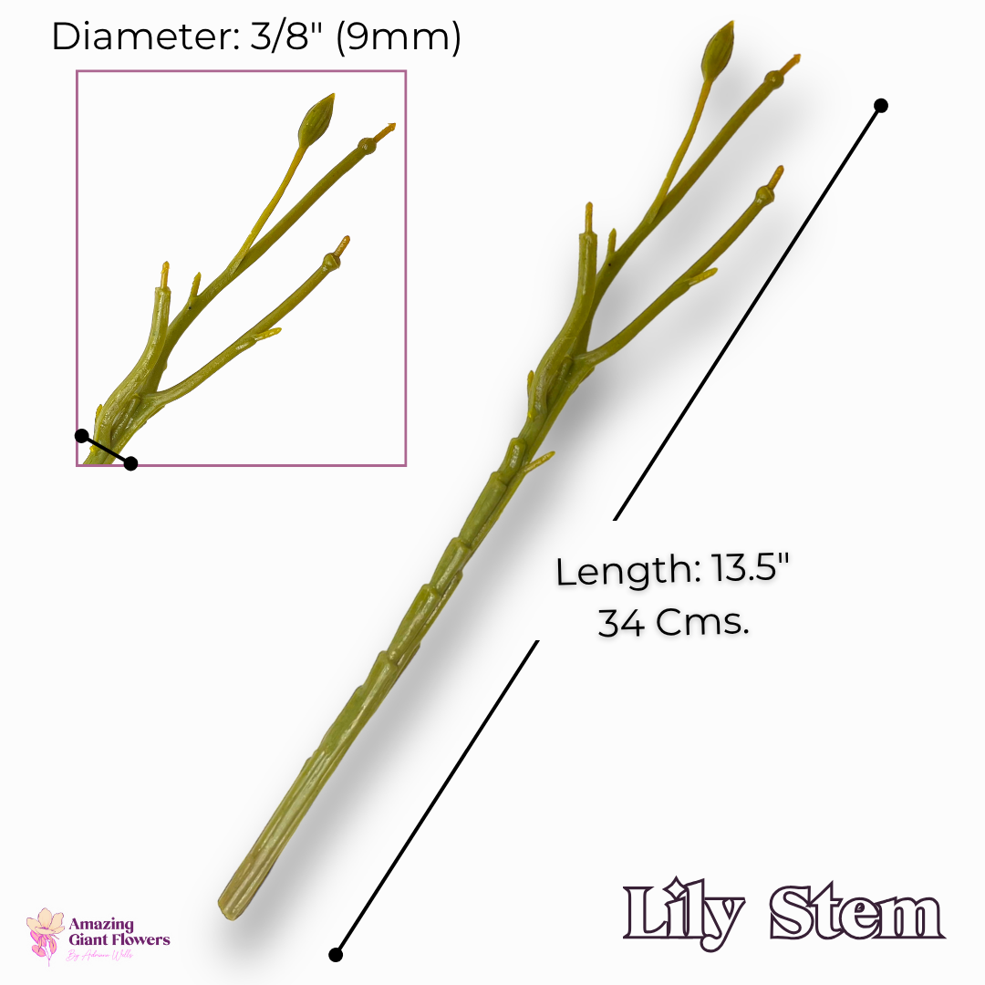 14" Flower Stem for Crafting Multiple blooms (10 Pack) 9mm thick - Image 2