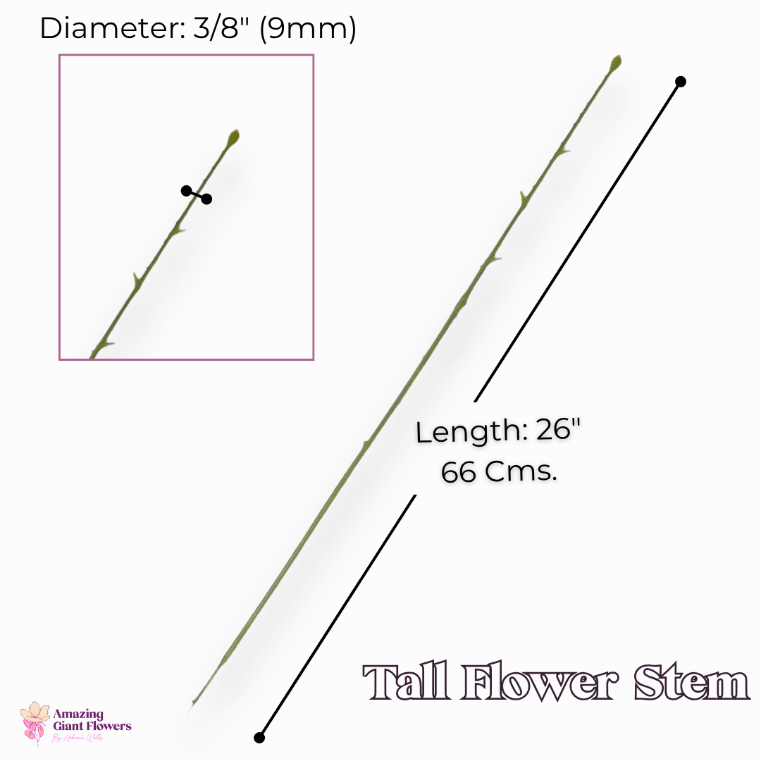 26" tall flower stems for crafting- (Pack of 10) 9mm thick. - Image 2