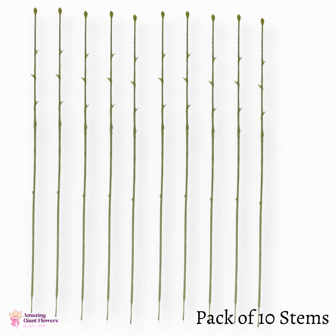 26" tall flower stems for crafting- (Pack of 10) 9mm thick.